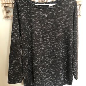 Heathered Black Long Sleeve Blouse